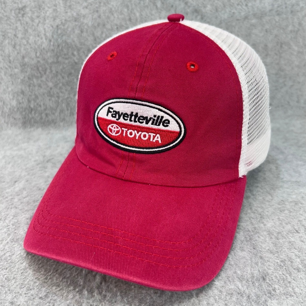 Fayetteville Toyota Mens Red Toyota Trucker Hat Mesh Snapback OSFM